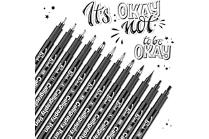 YYSHUS Calligraphy Pens, 12pcs Calligraphy Set for Beginners, Brush Pens Black Drawing Pen, 12 Sizes Calligraphy Writing Beginners Pen Sets, Quick-drying & Waterproof Fineliner Writing Pens, Sketching