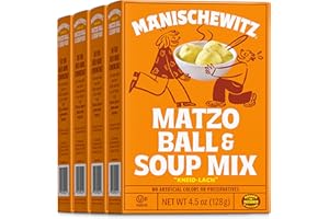 Manischewitz Matzo Ball and Soup Mix, 128g (Pack of 4) | Easy Prep | Kosher for Passover | Nothing Artificial | No MSG | Classic Fluffy Texture