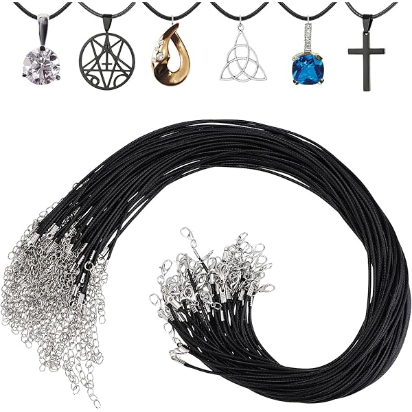 Collier Cordon En Cuir Noir Robuste, Doux Et Confortable Pour Pendentifs, Avec Fermoir Pour La Fabrication De Bijoux