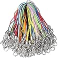 sourcing map 100Pcs Clasp Cords Clasp Strap Lanyard Charm Short Finger Rope with Lobster Clasp for Cellphone Cases Keychain DIY Jewelry Making, 20 Colors