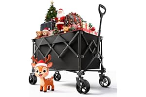 LEWANJA Carrello da Giardino Pieghevole, Carrello da Giardino Portatile Resistente Pieghevole per Sport, Shopping, Campeggio e Sport all'Aperto