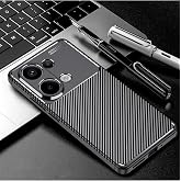 SİDE EYE - Xiaomi Poco X8 Pro Max ile uyumlu Kılıf Kamera &Ccedil;ıkıntılı Karbon Desenli Renk Atmaz Koruyucu Negro Kapak