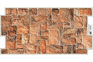 ETERNAL PARQUET Pannelli 3D Rivestimento a parete in PVC effetto pietra ROSSA NATURALE Realistici e isolanti.