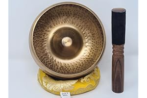 ISMA Handmade, Hand Beaten Lingam Tibetan Singing Bowl Set, Easy to play with New Dual -End Striker and Cushion, Creates Beautiful Sound for Holistic Healing, Meditation (Lingam 13.5 cm)