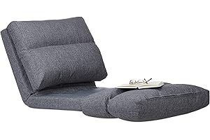 Relaxdays Poltrona Cuscino, Materassino Pieghevole, Schienale Regolabile, Imbottito, per Interni,Lunghezza 194 cm,Grigio, Pannelli MDF, 1 pz