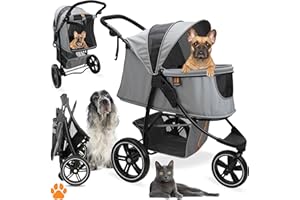 MY DUQUE Cooper - Poussette pour Chien et Buggy pour Animaux | 32 kg | Panier Chien, Poussette Chien et Poussette Chat, Pliable avec Poignée Soft Touch Réglable sur 3 Niveaux et Rangement