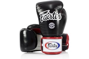 Fairtex Gants de boxe Muay-thaï BGV1 BR aérés. Couleur :Noir Bleu Rouge Blanc Taille :10 12 14 16 oz. Gants d'entraînement pour Kick-boxing MMA K1