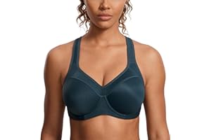 SYROKAN Sujetador Deportivo Alto Impacto con Aros y Forro Ligero para Mujer