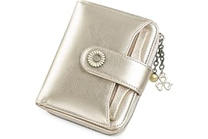 SENDEFN Damski portfel na monety Skórzany mały składany kompaktowy portfel damski z ochroną RFID