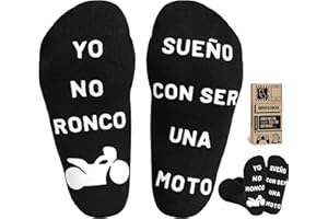 BISOUSOX Regalos para Hombre Papá Ronco Moto Calcetines Hombre Divertidos Talla 39-46 Algodón Calcetines Antideslizantes Cumpleaños Dia Del Padre Regalos