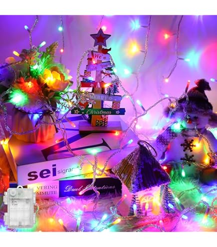 EMOS beltéri, LED nano fényfüzér, 1,9 m, 2x AA, 20 LED, többszínű