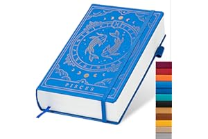 TIEFOSSI Constellations Carnet de notes A5 à couverture rigide à pointillés 100 g/m² 400 pages Papier à lettre pour femmes, hommes, adolescents (pisces)