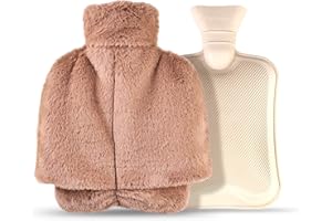 CRESBEL Ocieplacz do stóp, 2 l, duży termofor z poszewką i miękkim flauszem, ogrzewacz stóp bez prądu, termofor utrzymuje długie ciepłe dłonie i stopy, idealny dla dzieci, dorosłych łagodzi ból