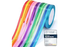 ‎IHASPOKO ihaspoko Polyester Satinband, 12 Farben 6 mm x 22 m Dekoration Geschenkband für Heimwerkerkunst Handwerk, Geschenk Verpackung, Schleifen, Hochzeitsdekoration