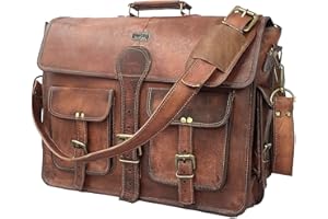 cuero Dhk Devil Hunter Killer DHK 16 Zoll Vintage handgemachte Leder Messenger Bag Laptop Aktentasche Computertasche für Männer Braun Braun 16 Zoll