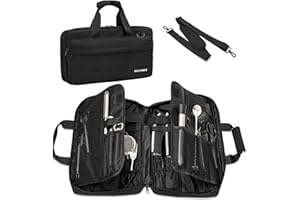 OUUTMEE Sac à Couteaux de Chef Professionnel avec 17 Emplacements, Étui de Transport de Couteaux Robuste, Sac de Rangement pour Couteaux de Chef pour Couteaux et Ustensiles de Cuisine, Noir (Petit)