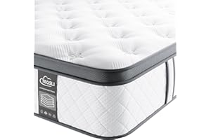 TeQsli 3FT Single Mattress 10 Inch Gel Memory Foam Pocket Spring Hybrid Mattress Medium Firm Orthopedic - Edge Support & OEKO-TEX Certified in a Box 90x190x25cm