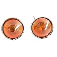 THE BEST STORE Replacement park & turn signal lamp assembly (amber orange lens)(set of 2) bulbs are included inside 12V compatible for Willys Jeep
