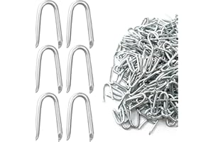 Abimars Galvanised Netting Staple U Nail Diameter 2.3mm, 500g (Approx 350 PCS) Fence Staples Wire Staples Length 23 mm / 0.9 Inch