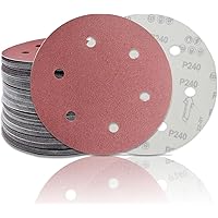 Senmai Tools 225 mm Sanding Disc, 20 Pieces Circular Sanding Disc, 6 Holes Sanding Paper for Dry Sander, Giraffe Sander (Grit