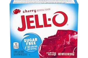 Jell-O Sugar Free Cherry Low Calorie Gelatin Dessert (8,5 g)