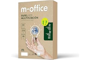 Carta riciclata, DIN A4, 80 g, carta per fotocopiatrici e stampanti, 1 confezione da 250 fogli A4, 100% carta riciclata, m-office (250 fogli)