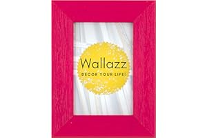Wallazz Cornice Portafoto in Legno Pregiato - Made in Italy - Vetro Sintetico Infrangibile Crilex - Disponibile in Diverse Varianti - Design Italiano e Qualità Artigianale, 10x15cm Fucsia