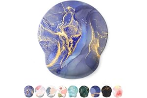 Giecy Alfombrilla Ratón Reposamuñecas,Gaming Mouse Pad Ergonómica con Apoyo de Gel,Alfombra Raton para Ordenador,reposamuñecas Raton con Base de PU Antideslizante(Mármol de Arena Dorada)