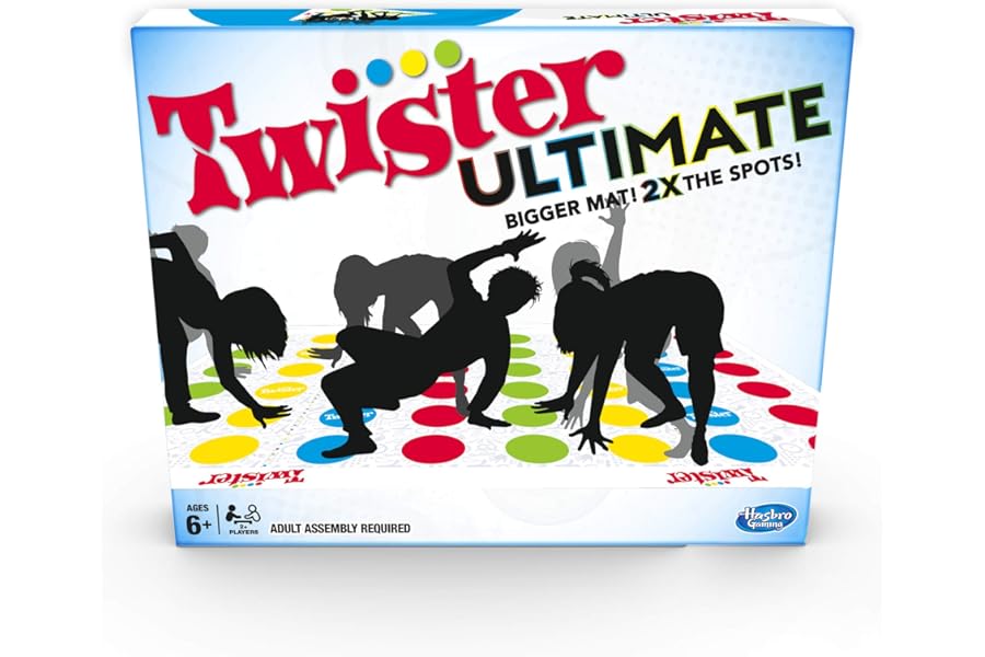 Hasbro Gaming Twister Ultimate: Bigger Mat, More Coloured Spots, Family, Kids Party Game Age 6+; Compatible with Alexa (Amazon Exclusive)