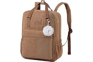 Makukke Sac à Dos Femme, Sac à Dos en Velours Côtelé Sac Antivol Sac D'école Décontracté Sac de Ville, pour L'école Décontractée au Quotidien