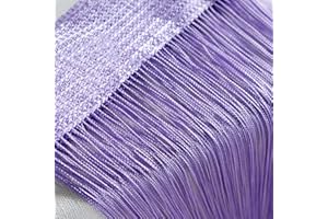 VIDILLO Zasłona na drzwi / panel ścienny z frędzlami, do okien, domu, na taras, do sypialni, na wesele, do restauracji, idealna ścianka działowa, dekoracyjne frędzle, poliester, Light-p, 100_x 200_cm