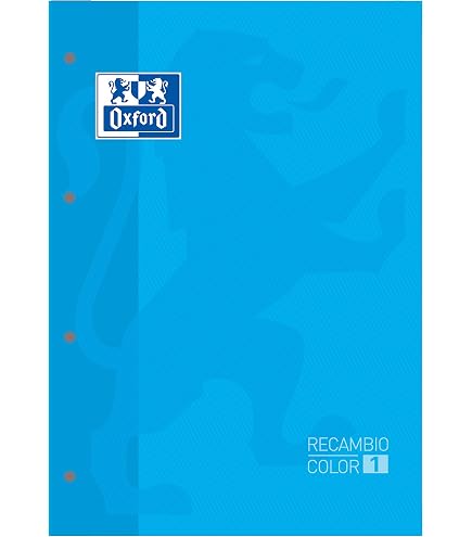 Oxford Recharge couleur 1, collé, A4, quadrillé 5 x 5, blanc