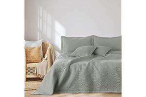 ‎AMELIAHOME AmeliaHome Narzuta 170 x 210 cm narzuta na łóżko, dwustronna, pikowanie ultrasoniczne, poliester, ophelia, szara