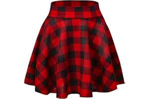 URBAN GOCO Urbancoco Damen M?dchen Basic Solid vielseitige dehnbaren informell Mini Skater Rock