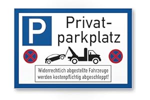 ‎KOMMA SECURITY Komma Security Privatparkplatz - Parkverbot 30 x 20 cm Hinweisschild Verbotsschild Parkplatzschild Privat Parkplatz - Warnung Autos Fahrzeuge Warnschild - Parkplatz Freihalten