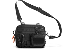 Fitdom Taktisk messengerväska för män, liten, svart Denna EDC kan bäras på flera sätt, som slingväska, axelväska, crossbody o