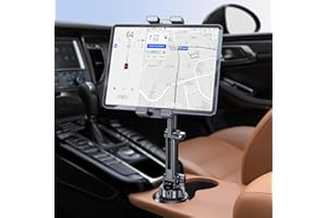 Coolpow Cup Holder Tablet Holder for car, Adjustable Long Neck Car Cup iPad Holder Mount【Super Stable】 iPad Cup Holder Car Mount for All 4.7"-12.9" Apple iPad Samsung Galaxy Tab