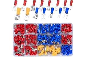 PEYGRE 280 Pcs Electrical Wire Connectors, Assorted Insulated Crimp Terminals Connectors, Male and Female Spade Bullet Butt Fork Electrical Crimps Wire Connectors - 15 Types