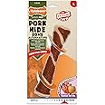 Nylabone Extreme Tough Dog Chew Toy, Pork Hide Bone, Bacon & Peanut Butter Flavour, Mess-Free, L, For Dogs Up To 23Kg - L