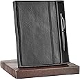 amazon basics A5 Journal/Notebook/Diary with Ribbon Bookmark & Pen | Gift Set For Corporate and Personal Occasions(Black)
