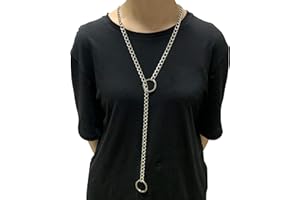 MILAKOO Punk Chain Choker O-Ring Pendant Necklace Long Multilayer Chunky Choker