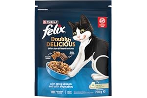 FELIX Doubly Delicious Salmon & Vegetables Dry Cat Food 4x750g