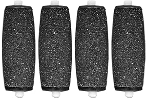 4 Extra Coarse Replacement Pedi Roller Foot File Callus Remover Replacement Heads Compatible Battery Operated (MPCR-101) Scholl Velvet Smooth Skin by Majestik+