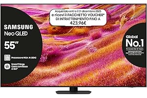 Samsung Smart TV 55'' QE55QN94FATXZT Neo QLED 4K Mini LED, NQ4 AI Gen3 Processor, 4K AI Upscaling Pro, Glare Free, Motion Xcelerator 165Hz, Dolby Atmos & OTS+, NeoSlim Design, 2025