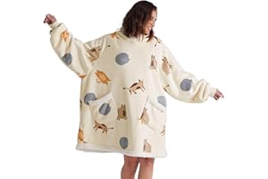 Bedsure Bluza koc z kapturem w kratę