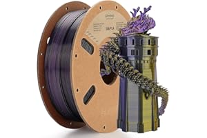 ERYONE Tri Color Silk PLA Filament 1,75mm, 3D Printer Filament PLA +/-0.03mm 1KG/Spool, Silk Gold Purple Black (Złoty Fioletowy Czarny)