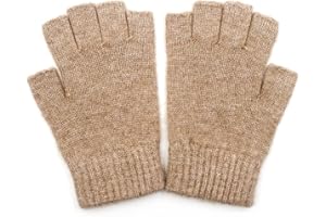 IMONGOL Pure Wool Pupils Children Students Boys Girls Half Fingers Gloves Mittens Fingerless Mid-Fingers Writing - for 7-11 ages