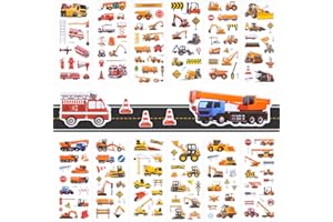 NEEROW 3D Aufkleber für Kinder & Kleinkinder, Auto Bagger Sticker 12 Blätter, Geschwollen Stickers für Jungen Mädchen Lehrer, Kindergeburtstag Gastgeschenke Party (17 * 7cm)