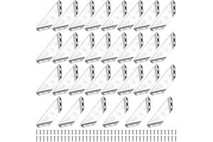 JJWUYUE 30 PZ Angolare Connettore Mobili, Staffa di Supporto Triangolare in Acciaio Inossidabile, Staffe angolari Robuste, Connettore Angolare Triangolare per Armadi in Legno Connettore Mobili Angolo