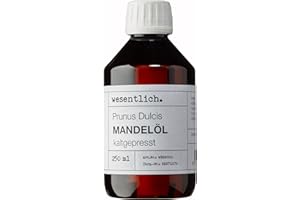 ‎WESENTLICH. Mandelöl kaltgepresst 250ml - 100% reines Mandelöl (Prunus Dulcis) von wesentlich. - feines Öl zur Pflege von Haut und Haar - perfektes Massageöl